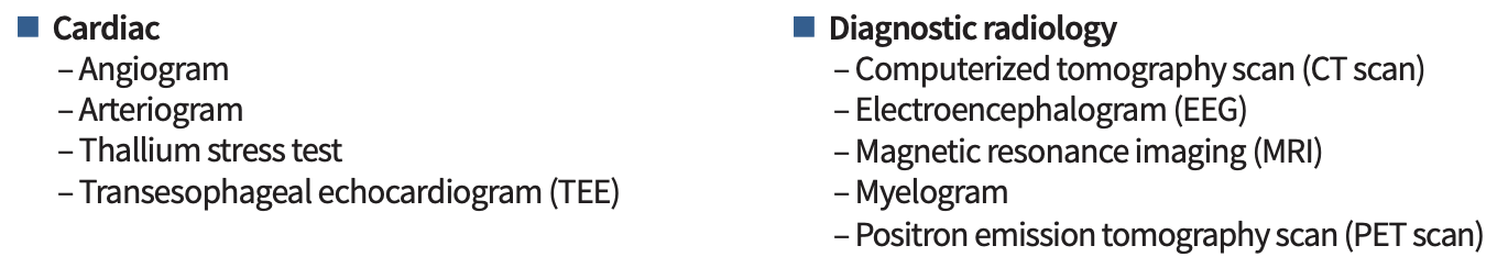 Tier 2 diagnostic procedures Coverage Chart