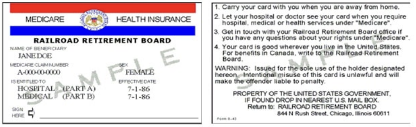 Railroad Retirement Board Insurance Card